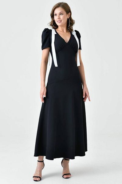 Neşeli Butik Women's V-Neck Shoulder Detailed Evening Dress - NBS9358