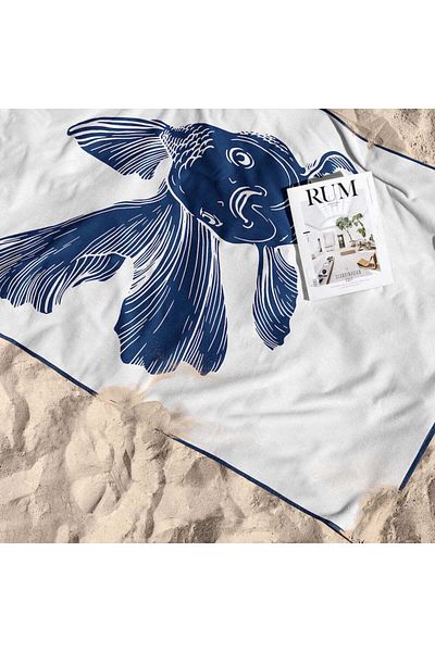 The Lucid Lab Beta Fish - Πετσέτα Παραλίας με Ψάρια - Microfiber