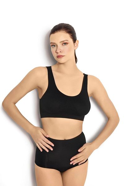 Jiber Thick Strap Black Bustier Corset 4507