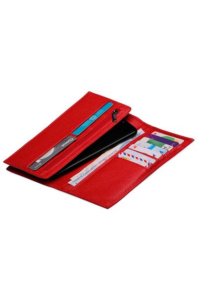 Westpolo Long Genuine Leather Men's Wallet with Plenty of Card Capacity and Phone Compartment