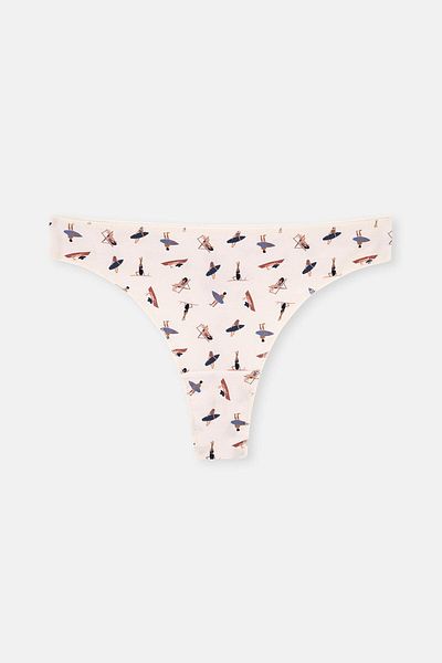Dagi 3er-Set gemusterte mehrfarbige Tanga-Höschen für Damen