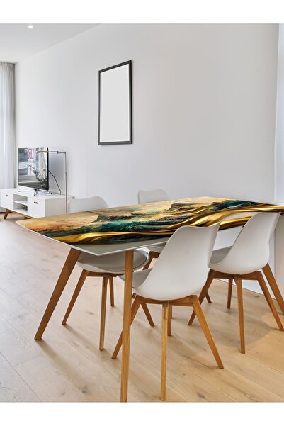 Akıllı Kağıt Özel Baskılı Kendinden Yapışkanlı Desenli Cam Görünümlü Kalın Masa Sehpa Kaplama Masa Koruyucu