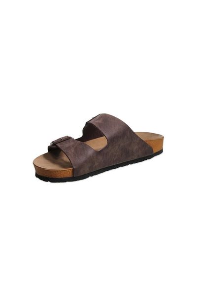 M.P. Men's Casual Slippers - Double Band, Brown