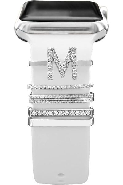 PSGT Apple Watch Uyumlu Harfli Charm Aksesuar Tüm Seriye Uyumlu Akıllı Saay C...