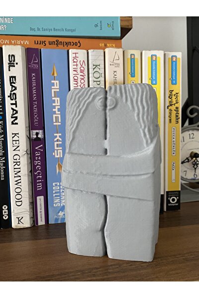 huni Öpücük Heykeli Dekoratif Biblo Brancusi The Kiss Heykeli Konsol Kitaplık Dekor 15cm