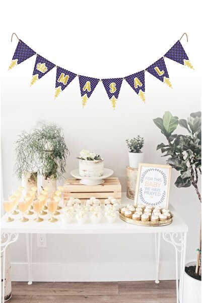 reklamella Kişiye Özel 6 Ay Kınası İsimli Yazılı Banner Doğum Günü Süsü Flama...