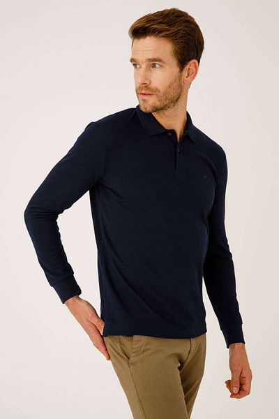 İgs Ανδρικό φούτερ Navy Blue Standard Polo με κουμπιά