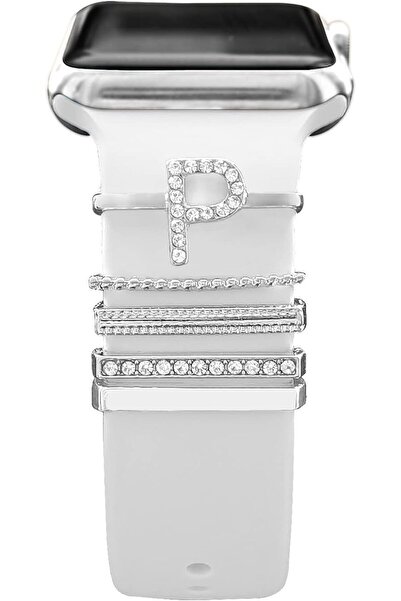 PSGT Apple Watch Uyumlu Harfli Charm Aksesuar Tüm Seriye Uyumlu Akıllı Saay C...