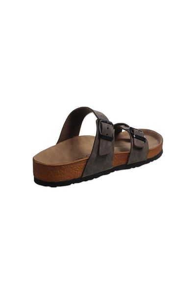 M.P. Khaki Colored Double Buckle Summer Women's Slippers