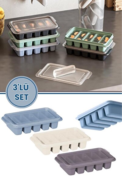 Flora Mini 5 Bölmeli Çubuk Şekilli Buz Kalıbı Şekilli Kokteyl Sunum Buz Kalıb...