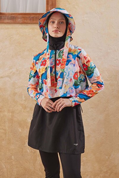 Manuka 3dílné plavky hidžáb z padákové tkaniny - barevný štětec