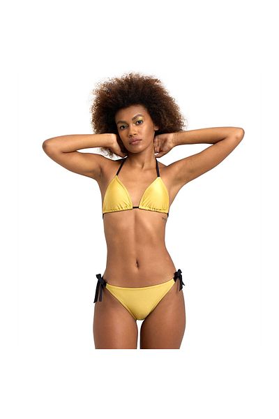 ARENA 50th Shiny Gold Triangle Bikini - Women's Yellow Swimmer Bikini006185