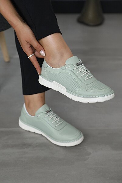 Cooliza Comfortable Genuine Leather Women's Casual Shoes - Rubber Laces