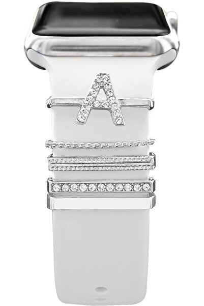 PSGT Apple Watch Uyumlu Harfli Charm Aksesuar Tüm Seriye Uyumlu Akıllı Saay C...