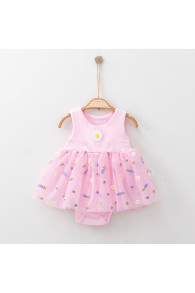 neocotton فستان قطني للأطفال - مزود بأزرار سفلية وتنورة توتو