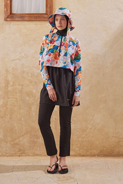 Manuka 3dílné plavky hidžáb z padákové tkaniny - barevný štětec