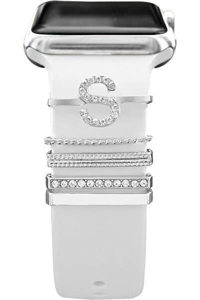 PSGT Apple Watch Uyumlu Harfli Charm Aksesuar Tüm Seriye Uyumlu Akıllı Saay Charm S