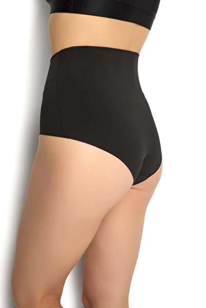 Jiber Chiloți negri tăiați cu laser cu talie înaltă pentru femei - 699