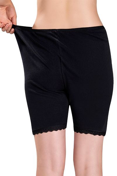 Jiber Chiloți lungi din 3 piese pentru femei, negru, bumbac, lycra, mărime mare 643