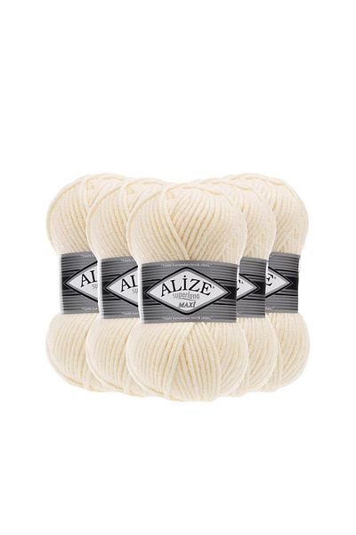 Alize 5 Τεμάχια Alize Superlana Maxi Πλεκτό Χειροποίητο - 599 Stone Beige