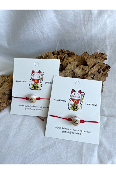 Sfenks. Şans Kedisi Bileklik (maneki-neko) 2’li Set