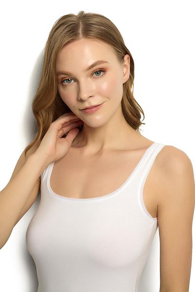 Jiber White Tulle Detailed Women's Undershirt 627