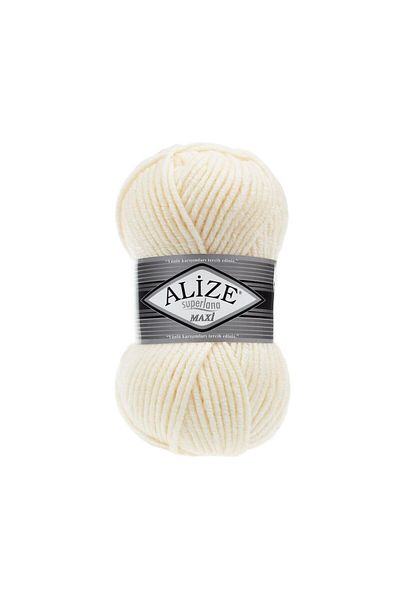 Alize Alize Superlana Maxi - 5 Κλωστές Πλεξίματος, 01 Κρέμα