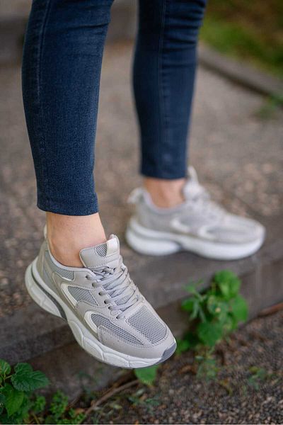 Weynes Gray Lightning Patterned Orthopedic Women's Sneaker - WSB1002