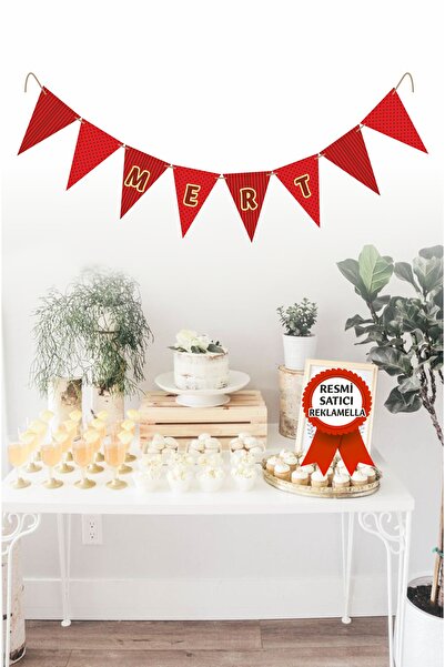 reklamella Model 2 Kişiye Özel İsimli Yazılı Banner Doğum Günü Süsü Flama Bay...