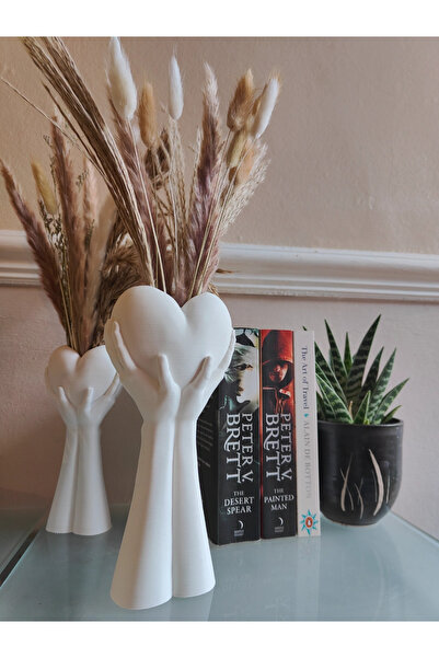 Genel Markalar İskandinav Kalp Vazo Dekoratif Iskandinav Kalp Tutan El Vazo 1 Adet 20 cm