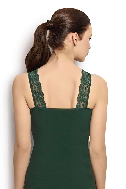 Jiber Women's Dark Green Wide Strap Tank Top 522