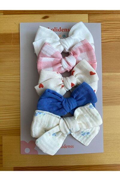 Lolidenss Πολύχρωμη αγκράφα Collet - Σετ 5 τεμαχίων