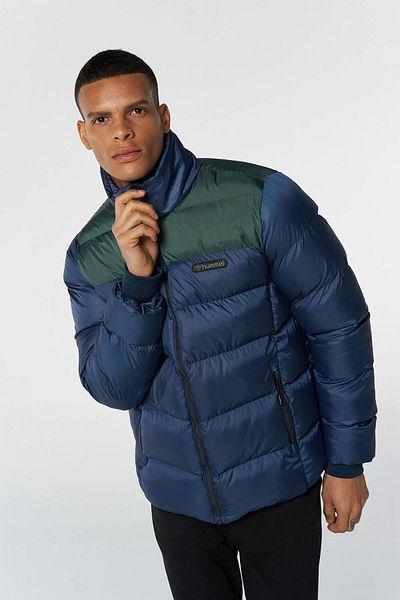 hummel Ανδρικό παλτό με γιακά με όρθιο γιακά Navy Blue Timothy