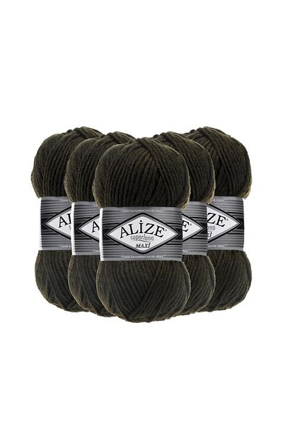 Alize Alize Superlana Maxi - 5 Τεμάχια Σκούρο Πράσινο Πλεκτό Χειροποίητο Νήμα