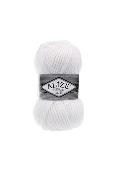 Alize Νήματα πλεξίματος Alize Superlana Maxi 5 τεμαχίων λευκό