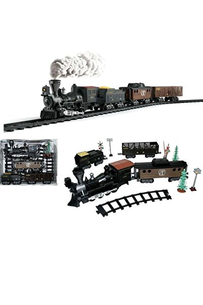 Playaks Işıklı Ve Sesli Classic Buharlı Tren Set 30 Parça 135 Cm Hediyelik Oy...