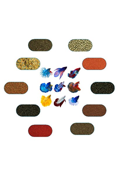 Genel Markalar Betta Balığı Yem Paketi 100 Gr/ad (4 ÇEŞİT)