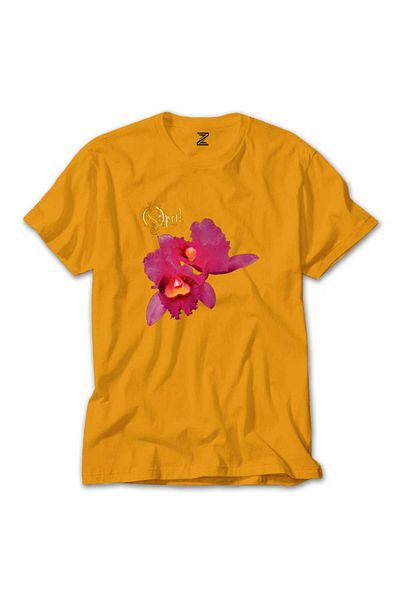 Z zepplin Κίτρινο T-shirt με σχέδιο Opeth Orchid