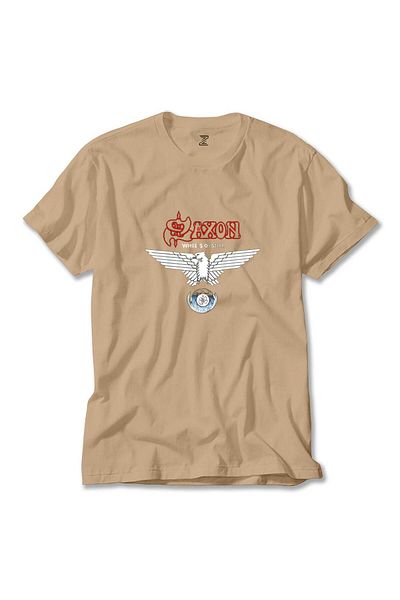 Z zepplin Saxon Wheels of Steel - T-Shirt σε κρεμ χρώμα