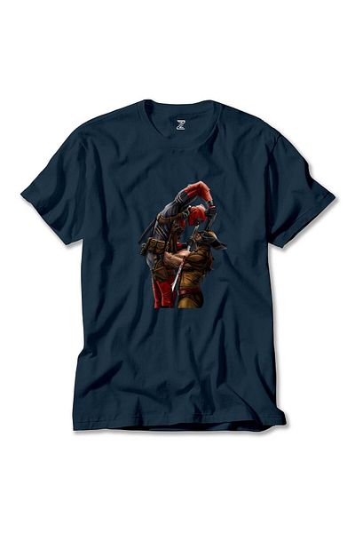 Z zepplin Μπλουζάκι με μοτίβο Deadpool Wolverine Navy Blue