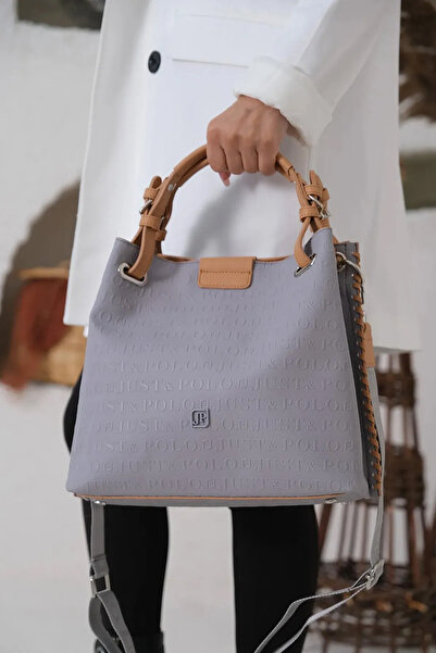 Just Polo Brown Colored Crossbody Shoulder Bag - Multi-Compartment and Adjustable Strap