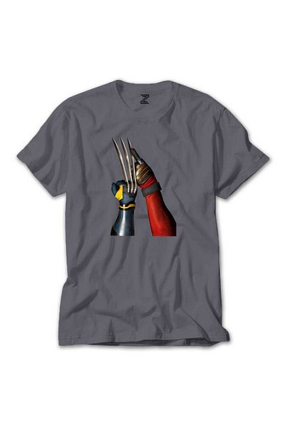Z zepplin Γκρι μπλουζάκι με μοτίβο αφίσας Deadpool Wolverine