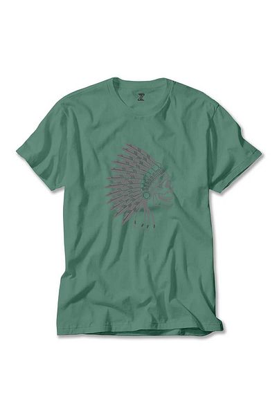 Z zepplin Πράσινο μπλουζάκι Skull Smile Native American
