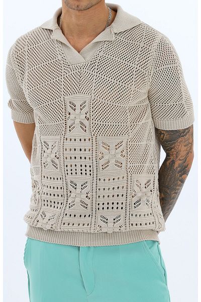 King Brothers Men's Cotton Polo Neck Regular Fit Knitwear T-shirt