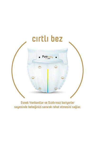 Pure Baby Organik Bebek Bezi 4 Beden Maxi 100lü Islak Mendil Hediyeli