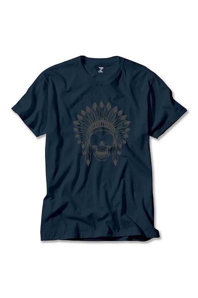 Z zepplin Μπλουζάκι ιθαγενών Αμερικανών Navy Blue Skull