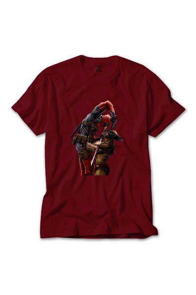Z zepplin Κόκκινο T-shirt Wolverine Deadpool