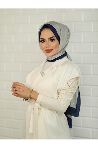 Hint İpek Kadın Gri Monogram Şal 7004-21