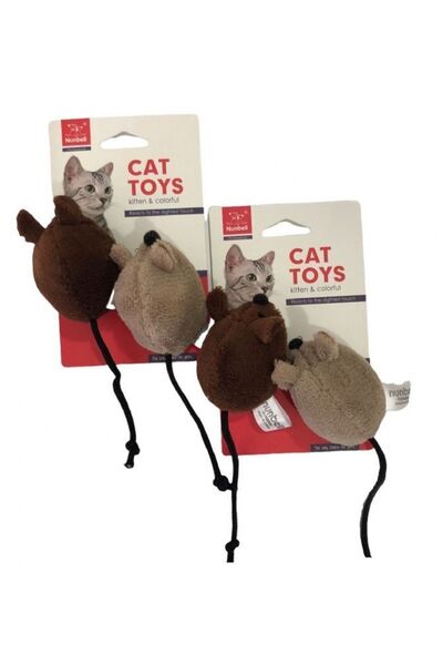 Nunbell Colorful Mouse Cat Toy Set of 2