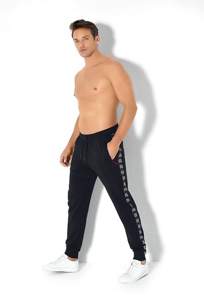 Jiber Pantaloni de sport negri cu două fire pentru bărbați 2062